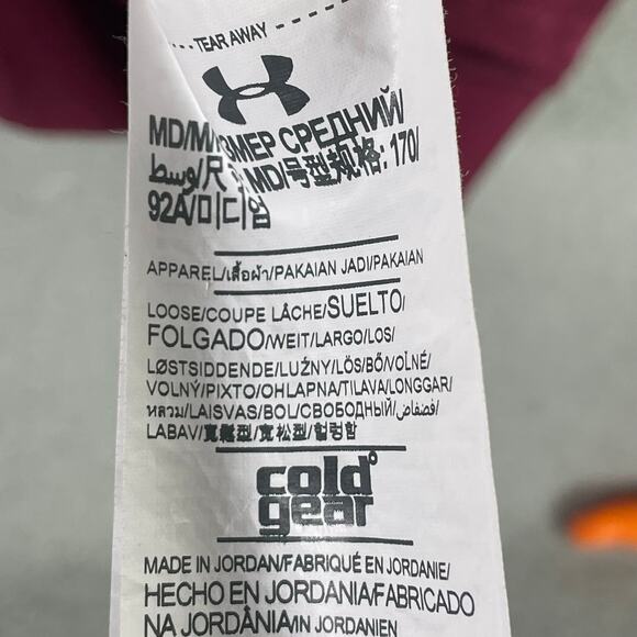 Under Armour ColdGear Loose 1/4 Zip Pullover Men’s M Fuchsia Pink Stretch‎ Top - Picture 8 of 9